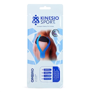 Bandagem Elastica Adesiva Kinesiosport Pré-Cortada Ombro 25Cm e 15Cm - Unissex