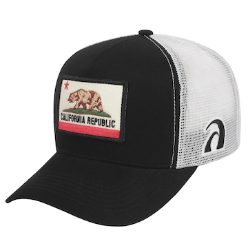 Boné Aba Curva Surf Alive Trucker California Republic Patch - Snapback - Adulto