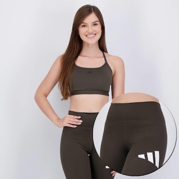 Kit Top adidas Latin Fit Suporte Leve + Calça Legging Versality Feminina