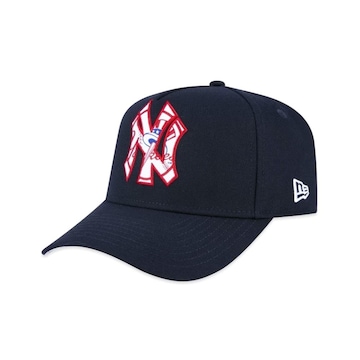 Boné Aba Curva New Era 9Forty A-Frame Mlb New York Yankees World Of Logos - Snapback - Adulto