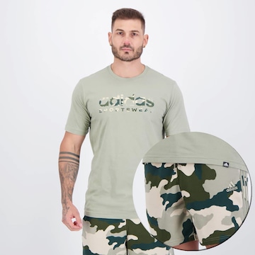 Kit Camiseta adidas Camo + Bermuda Masculina