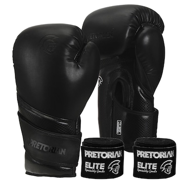 Kit Luva de Boxe e Muay Thai Elite Pretorian