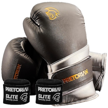 Kit Luva de Boxe e Muay Thai Elite Pretorian