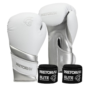 Kit Luva de Boxe e Muay Thai Elite Pretorian