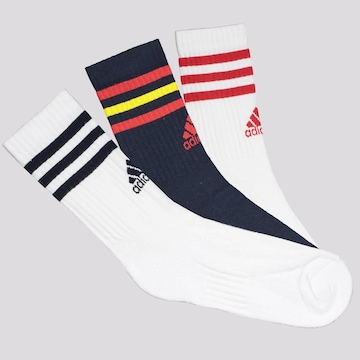 Kit Meias adidas Cano Alto 3 Pares - Adulto