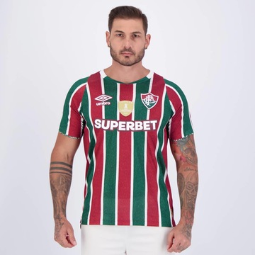 Camisa do Fluminense I 2024 Umbro Jogador com Patrocínio e Patch Libertadores - Masculina