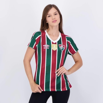 Camisa do Fluminense I 2024 Umbro Patch Libertadores - Feminina