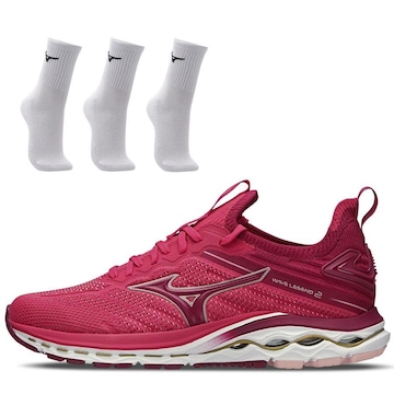 Tênis Mizuno Wave Legend 2 + 3 Pares de Meia Cano Médio - Feminino