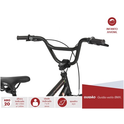 Bicicleta Caloi Expert - Aro 20 - Freios V-Brake - Infantil - Foto 2