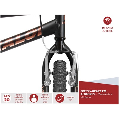 Bicicleta Caloi Expert - Aro 20 - Freios V-Brake - Infantil - Foto 3