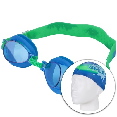 Kit de Natação Speedo Splash com Óculos + Touca + Bastão Flexível Jacaré - Infantil - Foto 1