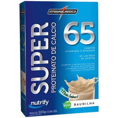 Proteína de Soja Integralmédica Super Proteinato de Cálcio 65 - Chocolate - 300g - Foto 1