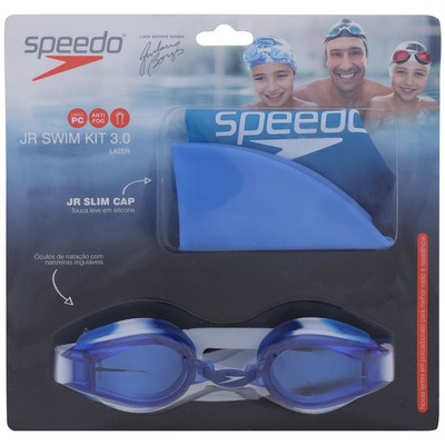 Kit de Natação Speedo Swim 3.0 com Óculos + Touca - Infantil - Foto 1