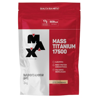 Whey Protein Max Titanium Leite Condensado Mass 17500 - 3Kg - Foto 1
