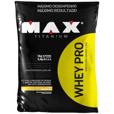 Whey Protein Max Titanium Baunilha Refil - 1,5Kg - Foto 1