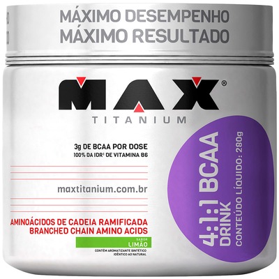 4:1:1 Bcaa Drink 280G - Limão - Max Titanium - Foto 1
