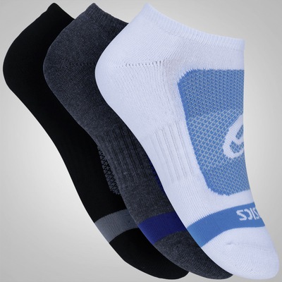 Meia Asics Contend No Show Kit com 3 pares - Adulto - Foto 1