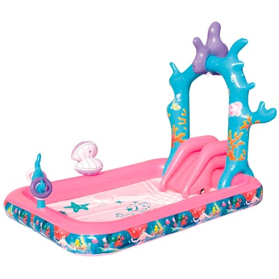 Piscina Inflável com Escorregador Bestway Princesa Ariel Disney 271 Litros - Infantil - Foto 2