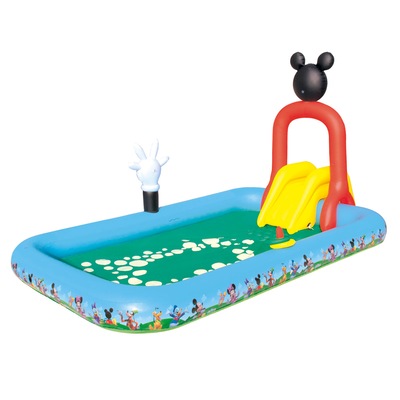 Piscina Interativa Inflável Bestway com Escorregador Mickey Mouse 436L - Foto 1