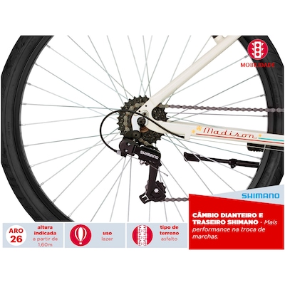 Bicicleta Schwinn Madison Aro 26 - Freios V-Brake - Câmbios Shimano - 21 Marchas - Feminina - Foto 6