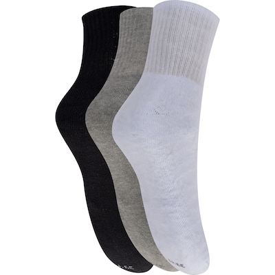 Kit 3 Pares de Meias Atoalhadas Cano Médio Tamanho 39-44 Casual Oxer Adulto - Foto 3