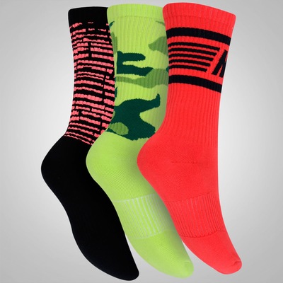 Kit de Meia Nike Graphic Cushion Crew com 3 Pares - Infantil - Foto 2