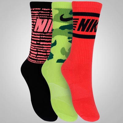 Kit de Meia Nike Graphic Cushion Crew com 3 Pares - Infantil - Foto 3