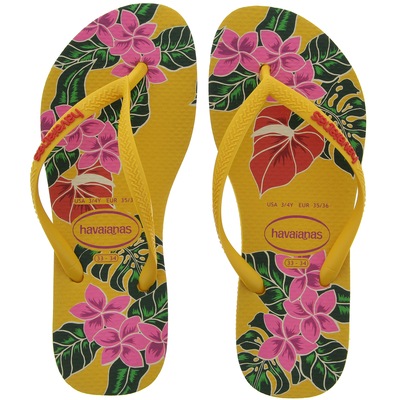 Chinelo Havainas Slim Floral 16 - Feminino - Foto 1