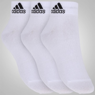 Kit de Meias adidas Ankle MID Thin com 3 Pares - Adulto - Foto 3