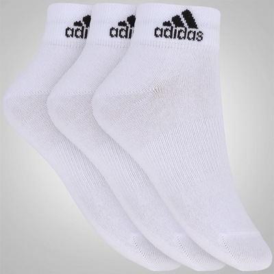 Kit de Meias adidas Ankle MID Thin com 3 Pares - Adulto - Foto 1