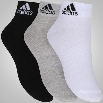 Kit de Meias adidas Ankle MID com 3 Pares - Adulto - Foto 3
