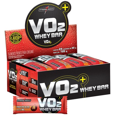 Barra de Proteinas Integralmédica VO2 Protein Bar - Pão Mel - CX 24 Unidades - Foto 1