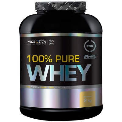 Whey Protein Concentrado Probiótica 100% Pure Whey - Baunilha - 2 Kg - Foto 1