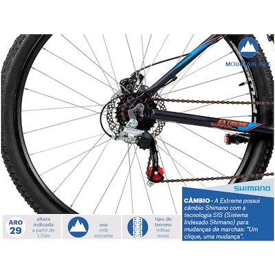 Mountain Bike Caloi Extreme - Aro 29 - Freio a Disco - Câmbios Shimano - 21 Marchas - Foto 2