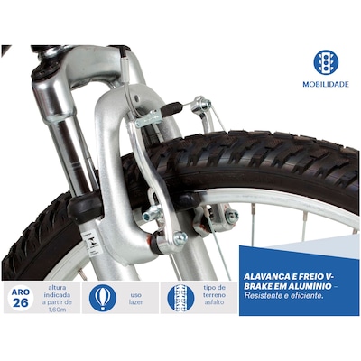 Bicicleta Caloi Rouge - Aro 26 - Freio V-Brake - 21 Marchas - Feminina - Foto 3