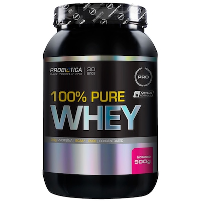 Whey Protein Probiótica Morango 100% Pure - 900g - Foto 1