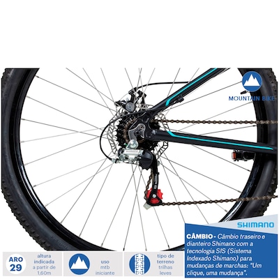 Mountain Bike Caloi Lotus - Aro 29 - Freio a Disco - 21 Marchas - Feminina - Foto 4