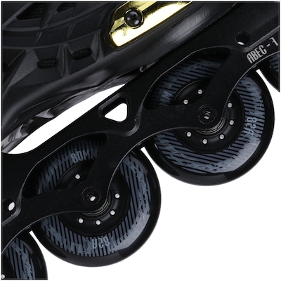 Patins Oxer Darkness Gold - In Line - Freestyle - ABEC 7 - Base de Alumínio - Adulto - Foto 4