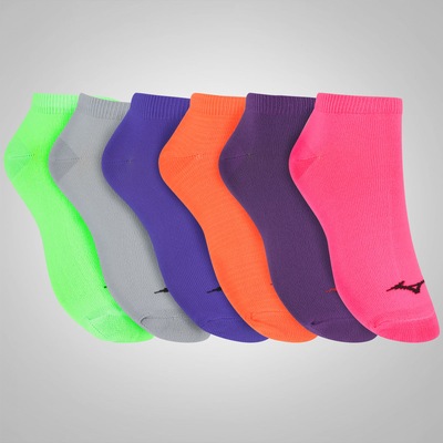 Kit de Meias Mizuno Invisível Neon com 6 Pares - Feminino - Foto 3