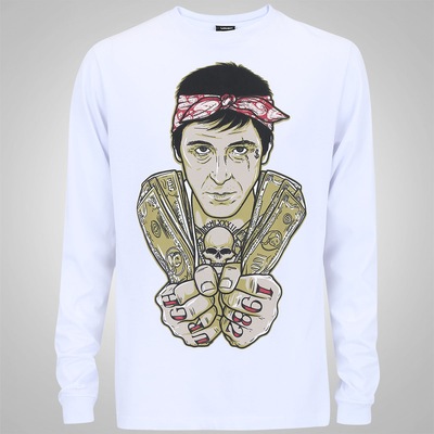 Camiseta Manga Longa Urgh Scarface - Masculina - Foto 1