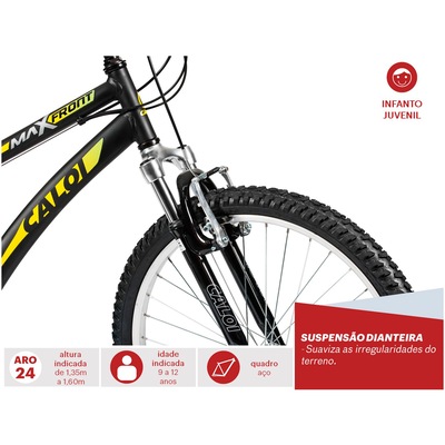 Bicicleta Caloi Max Front - Aro 24 - Freio V-Brake - 21 Marchas - Infantil - Foto 2