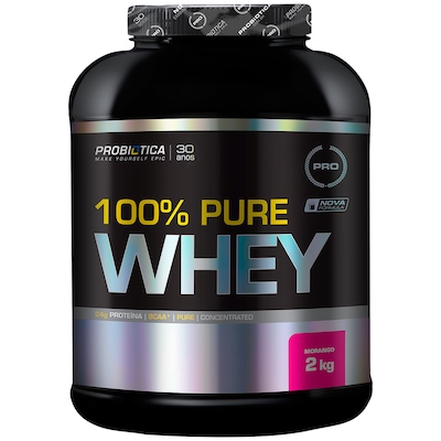 Whey Protein Probiótica Morango 100% Pure - 2Kg - Foto 1