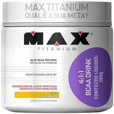 4:1:1 Bcaa Drink 280G - Laranja - Max Titanium - Foto 1