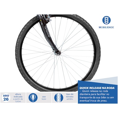 Bicicleta Caloi 400 M - Aro 26 - Freio V-Brake - Câmbio Traseiro Shimano - 21 Marchas - Foto 5