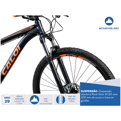 Mountain Bike Caloi Moab - Aro 29 - Câmbio e Freio Hidráulico Shimano - 27 Marchas - Foto 4