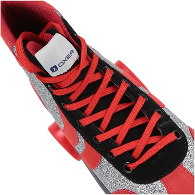 Patins 4 Rodas Retrô Oxer Glitter Silver - Quad - Adulto - Foto 3