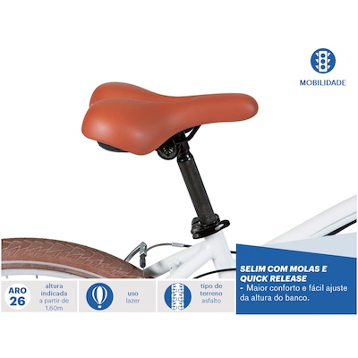 Bicicleta Caloi 400 - Aro 26 - Freio V-Brake - Câmbio Traseiro Shimano TZ - 21 Marchas - Feminina - Foto 6