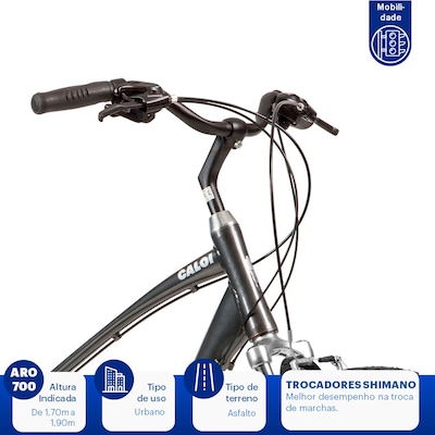 Bicicleta Caloi 700 - Freio V-Brake - Câmbio Shimano - 21 Marchas - Foto 5