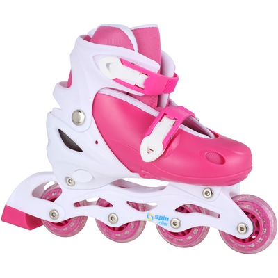 Kit Patins Spin Roller: Patins Ajustável + 2 Joelheiras + 2 Cotoveleiras - Infantil - Foto 2