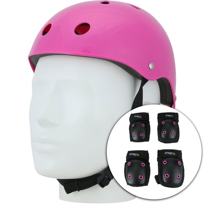Kit de Proteção Atrio com 1 Par de: Joelheiras + Cotoveleiras + 1 Capacete - Infantil - Foto 1